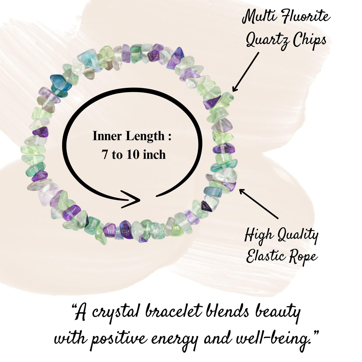 Amazing Gemstone Chips Bracelet (Multi Fluorite)