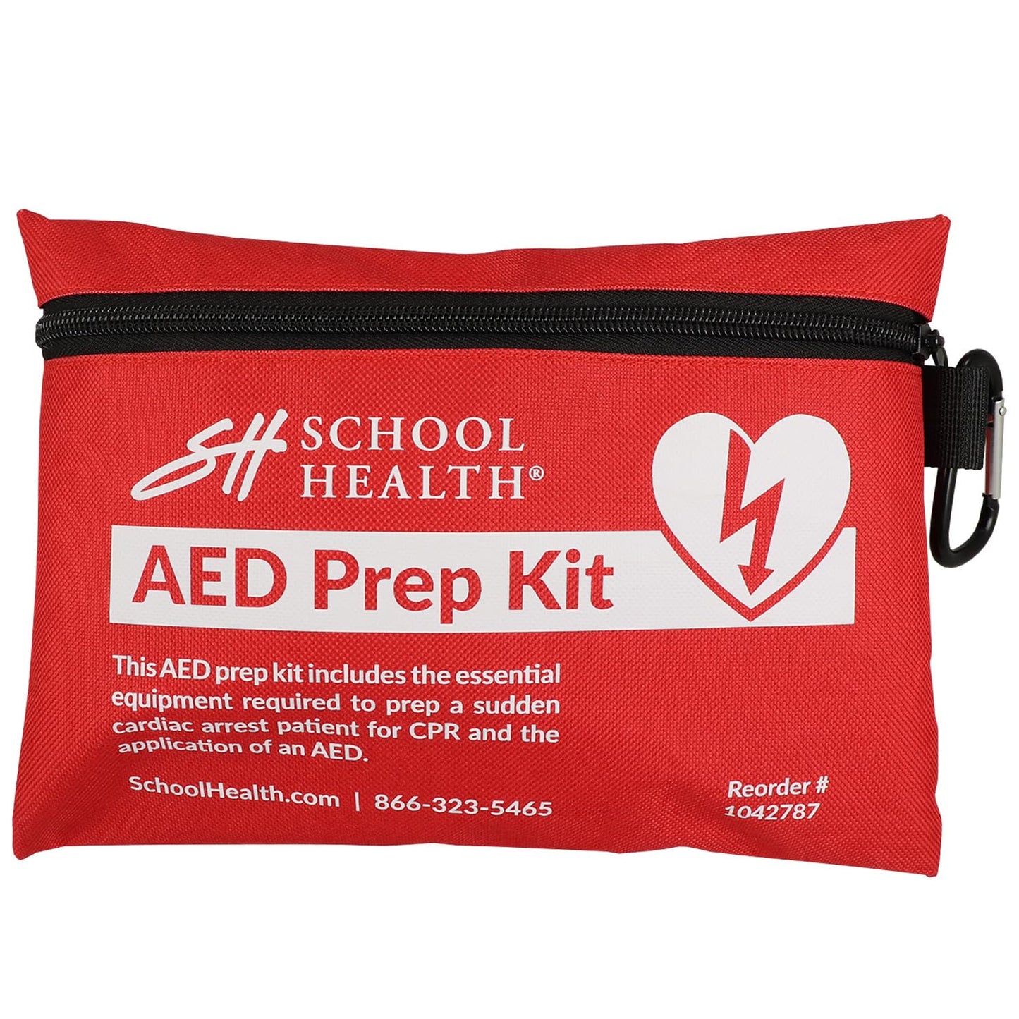 School Health - AED Prep Kit, Compact and Portable Prep Kit for Emergencies and Training, Gloves, Razor, Scissors, Gauze Pads, and Cleansing Wipes