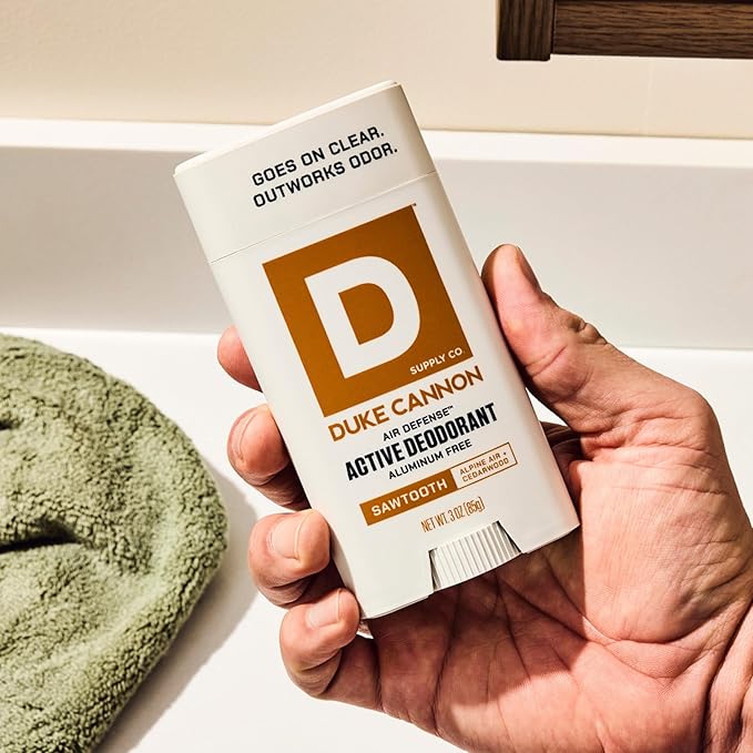 Duke Cannon Supply Co. Aluminum-Free Deodorant for Men 3 oz. Sawtooth, 2 Pack - Unique Masculine Scent, Odor Control & Soothe Skin