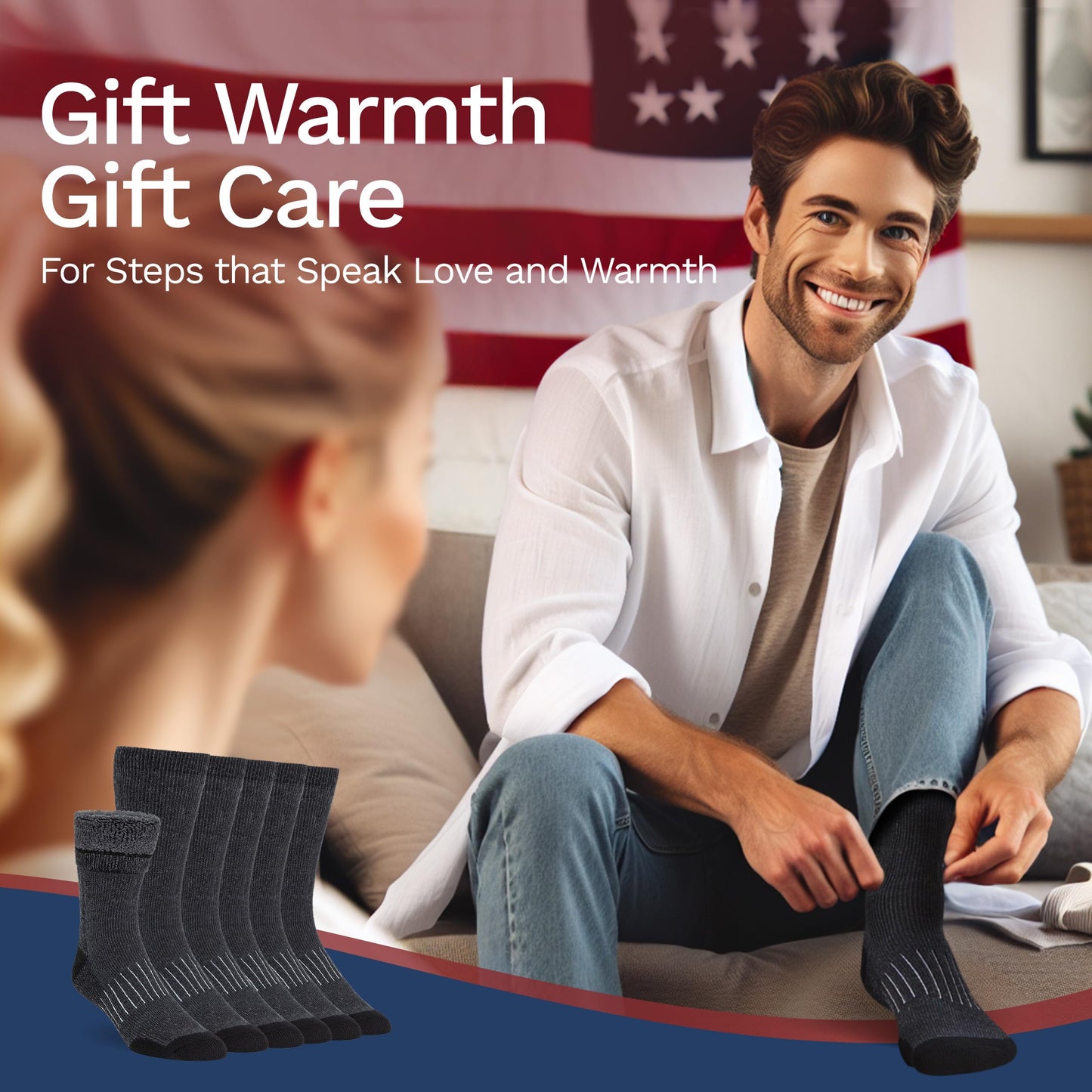 Buttons & Pleats Wool Socks for Men & Women Winter Warm Cozy Thermal Merino Boot Hiking Sock ML