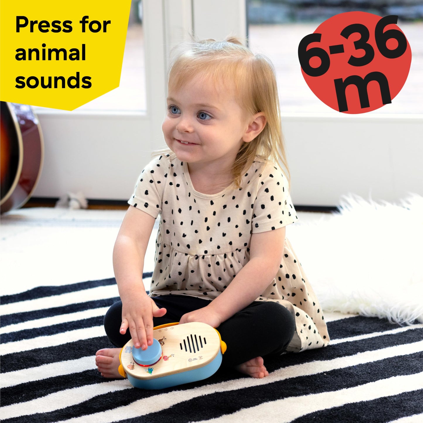 Baby Einstein + Hape Discovery Radio Toy Radio with Music & Lights, Ages 6 Months+