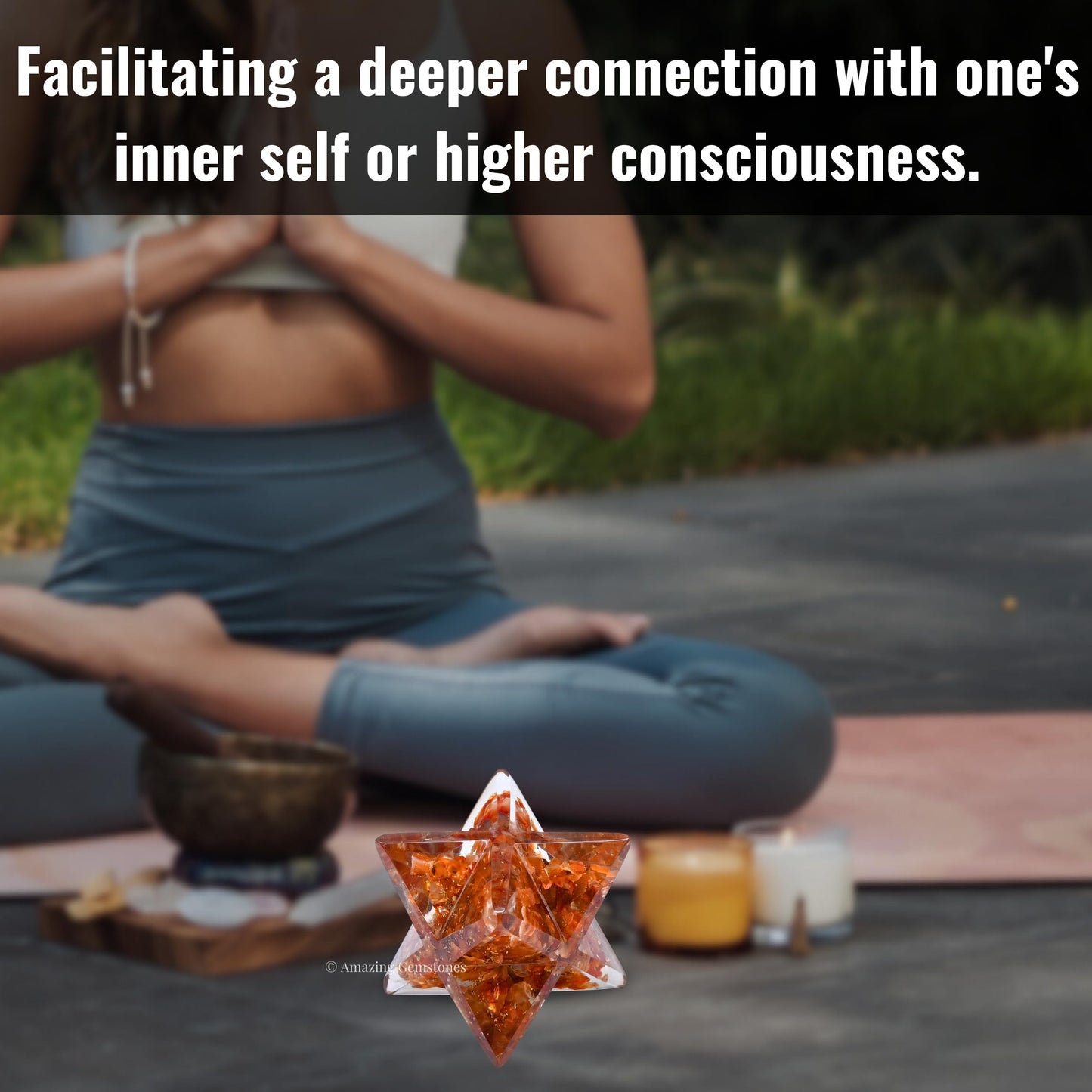 Amazing Gemstone 1 Pcs Carnelian Large Crystal Orgone Merkaba Star for Reiki Healing Meditation and Crystal Grid
