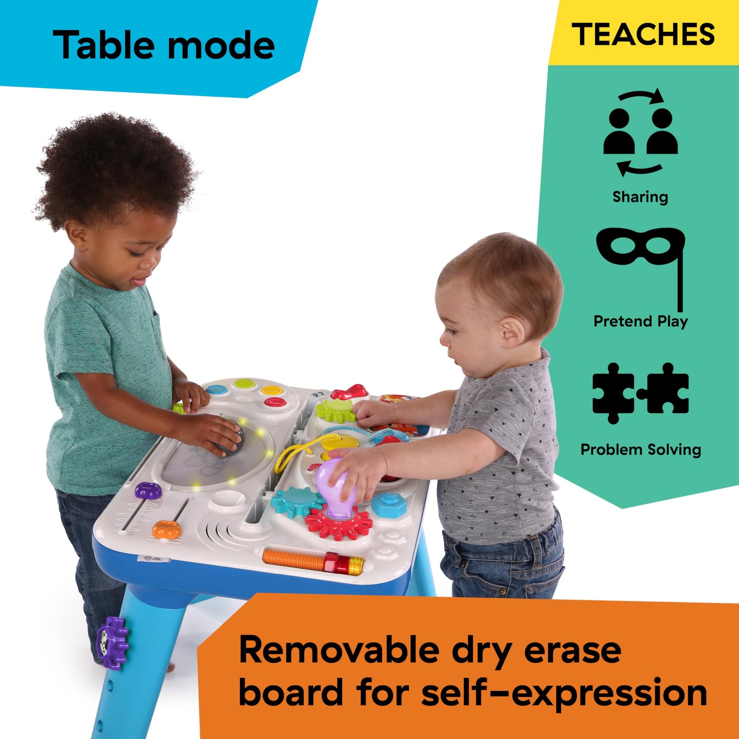 Baby Einstein Curiosity Table Activity Play Station, Montessori Floor Toy and Interactive Workbench, 12 Months and Up