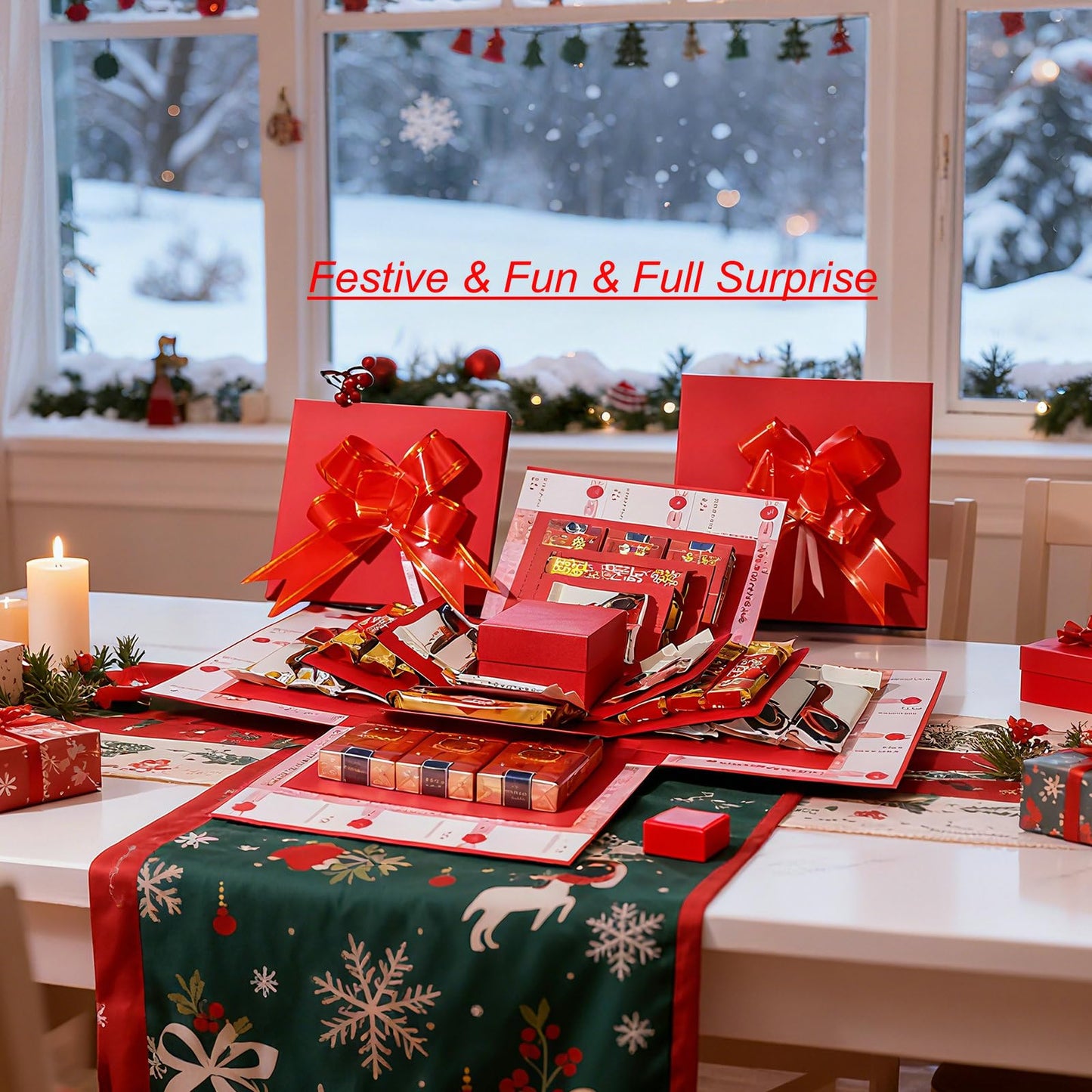 Making gift-giving even more memorable: Creative Explosion gift box, Surprise gift box explosion, Surprise box, Gift wrap box. 5-Layer DIY gifts, a Fun & Thoughtful & Meaningful gift for kids, man, women. (Red)