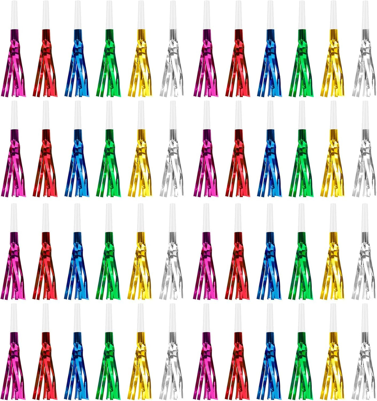 Colorful New Years Noise Makers 48 PCS NYE Party Blowers Blowouts New Years Eve Games Favors Supplies Birthday Pep Rally for Adult Prank Graduation Sporting Events Horns Noisemakers Accessories