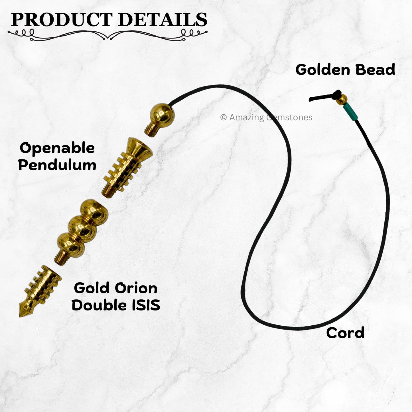 Amazing Gemstone Healing Metal Pendulums for Divination, Gold Orion Double ISIS Steel Copper Pendulum High Energy Pendulo de Bronce Pendulos de Mesa MP26