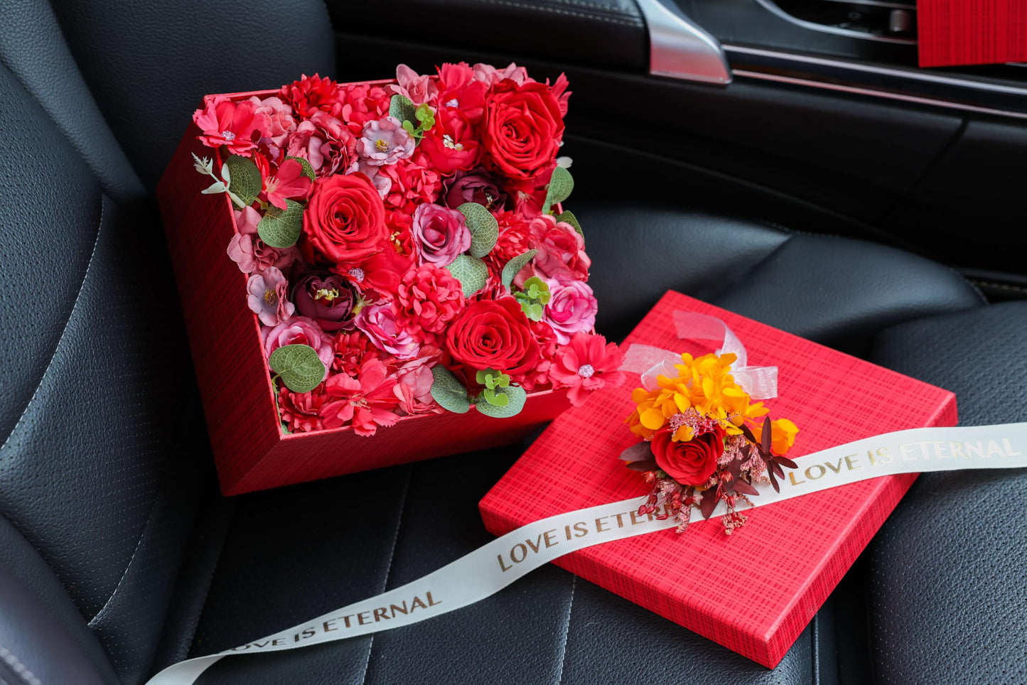 4-Piece Gifts Boxes with Lids for Presents, Red Plaid Textured, Cardboard Gift Boxes, Valentine, Suprise Gift Box, Home Decor, Decorative Storage Boxes, Flower Box, Mother Day Box Wrapping Boxes