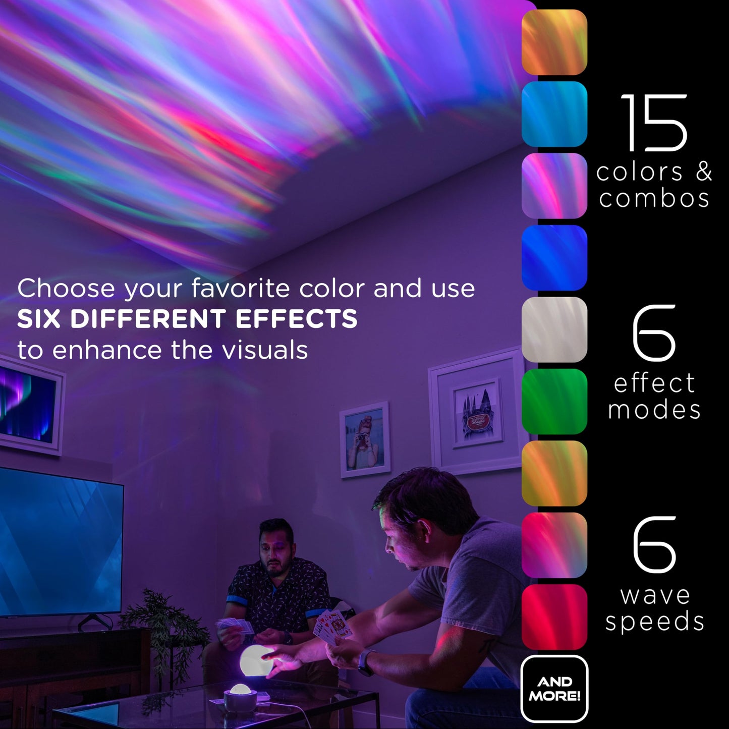 Enbrighten Aurora Crystal-Ball Galaxy Projector – Space, Nebula & Star Night Light with Northern Lights Effect – Tabletop Light for Bedroom, Playroom, Game Room & Parties (76044)
