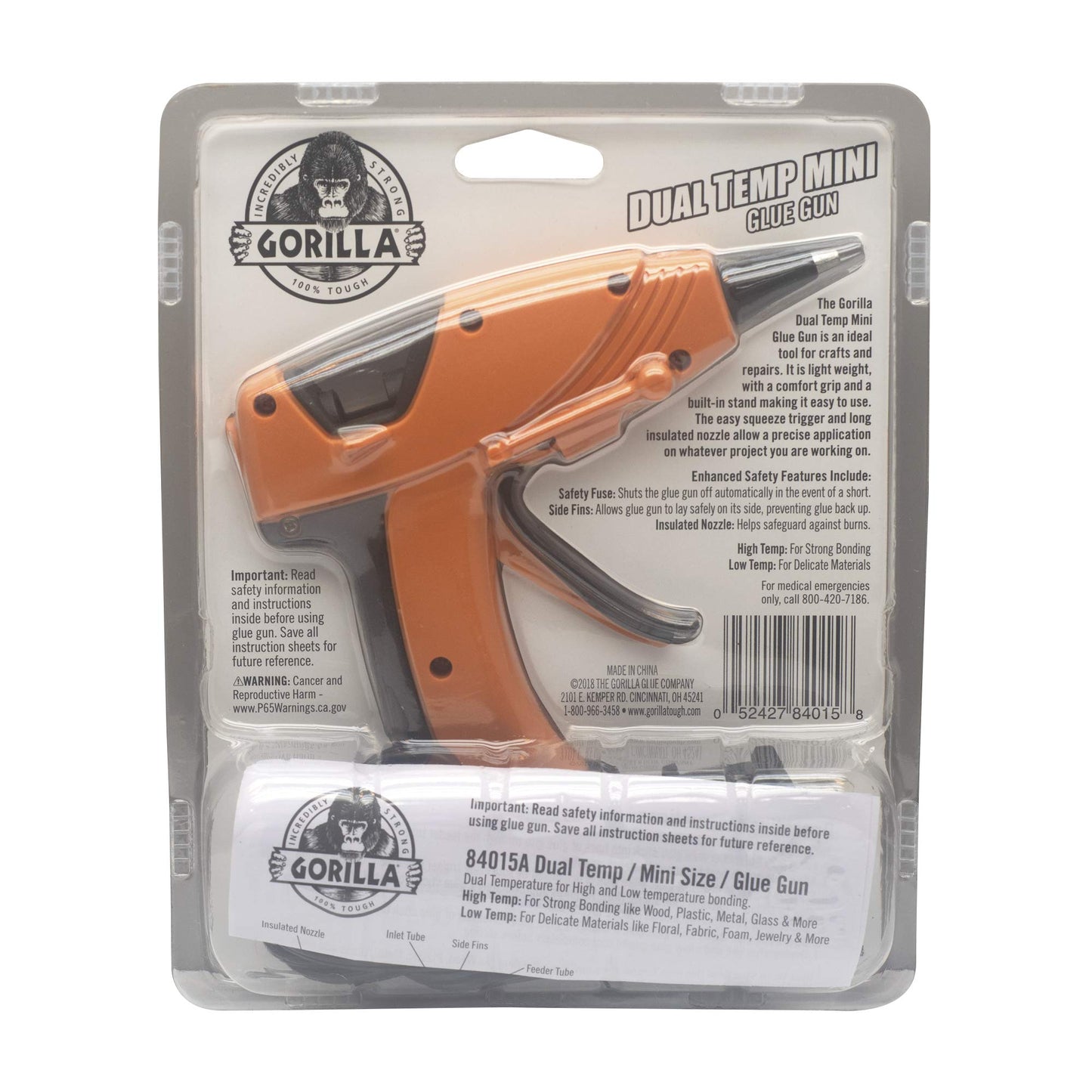 Gorilla Dual Temp Mini Hot Glue Gun Kit with Gorilla Hot Glue Sticks (75 Count)