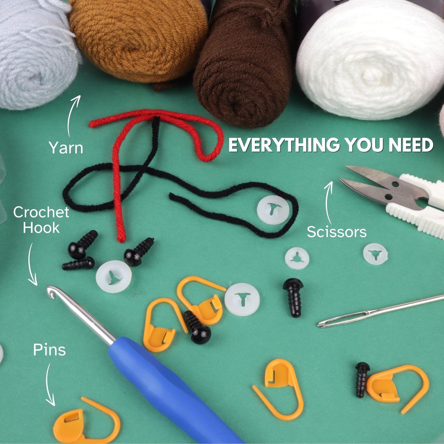 Mad Mags Holy Family Nativity Crochet Kit, Starter Kit with Step-by-Step Video Tutorials, DIY Knitting Supplies, Everything Included