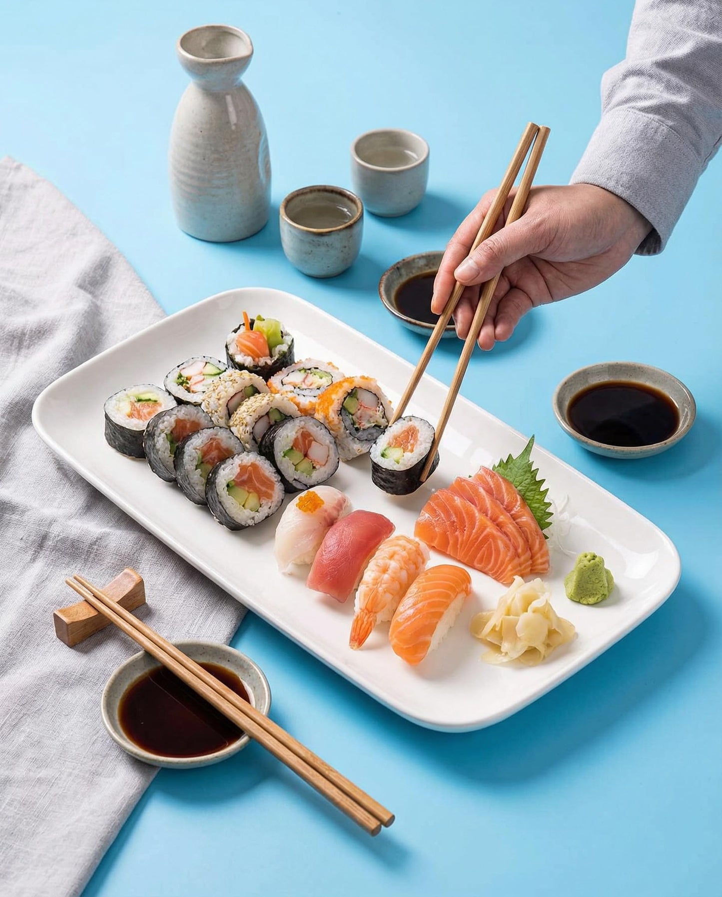 DELLING Large Serving Platter Set of 3, 16/14/12 Inch Porcelain Serving Trays for Party - White Ceramic Rectangular Platters for Entertaining, Appetizer Fruit Tray for Mother's Day Shower Dinner