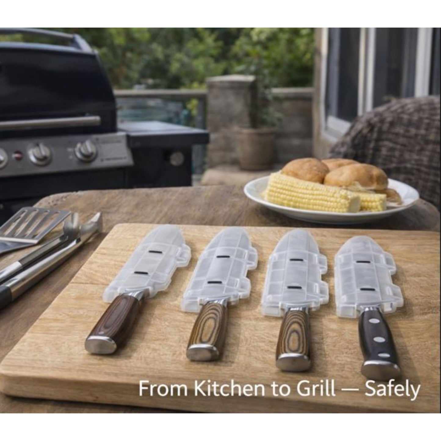 Agilux Blade Guard 8" Knife Blade Protector Made in USA Safe Storage and Transport for Kitchen Knives Protects Edges in Drawers Travel Camping RV