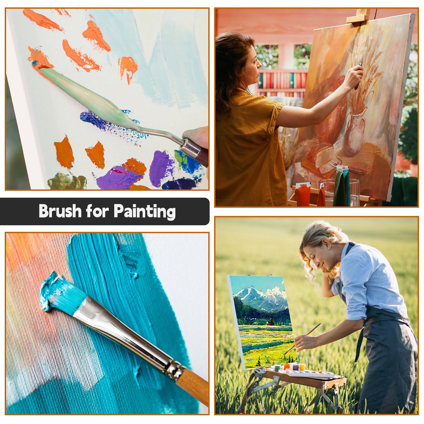 Halobios 25pcs Paint Brush Set, Professional Paint Brushes with Canvas Roll and Palette Knife, Acrylic Paintbrush Kit for Artist,Watercolor,Oil,Gouache