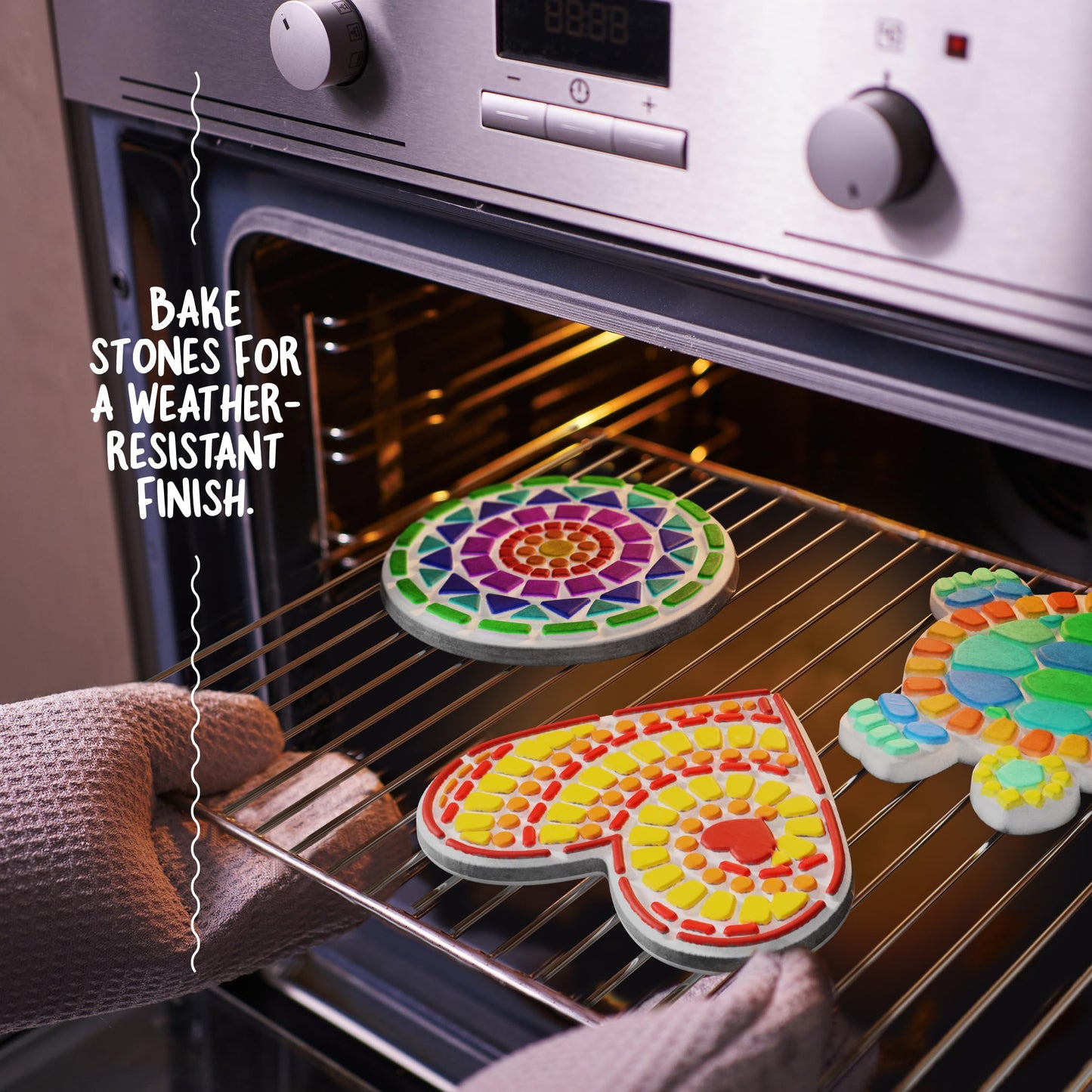 Dan&Darci Stepping Stones Painting Kit for Kids, 5 Paint Your Own Garden Stones with Paints and Brushes, Crafts for Kids Ages 6-8