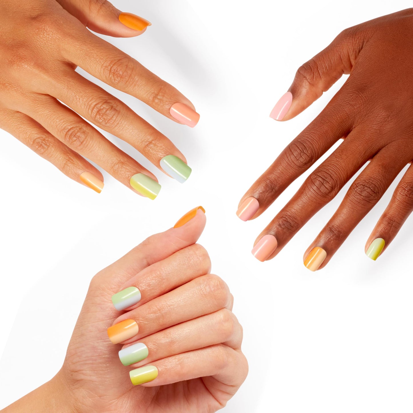 OPI On Point Hue-cid Dreams | Short Squoval Pastel Rainbow Nail Art Press On Nails | 30 Count with Nail Glue | Long Lasting, Reusable, Non-damaging