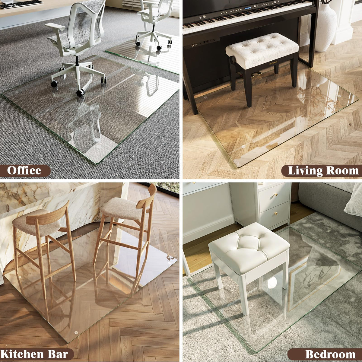 Tempered Glass Chair Mat 46"x46"