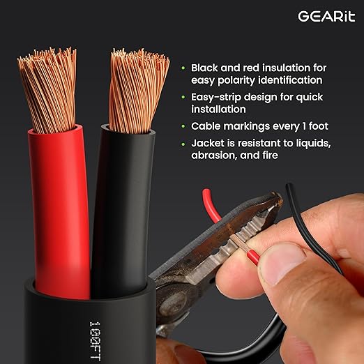 GEARit Outdoor Speaker Wire CL3 Rated, 14 Gauge Speaker Wire, Speaker Cable 20 ft for Outdoor Speakers, Patio, Garden, Backyard Audio, Direct Burial in Ground/in Wall, OFC (Brown, 2-Conductors)