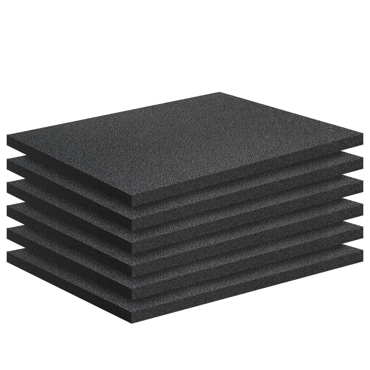 Polyethylene Foam Pads for Packing Foam Sheets Black Cuttable High Density Cushioning Inserts Protective Foam for Packing Cases and Crafts- 16" X 12" X 0.4"- 6 Pack