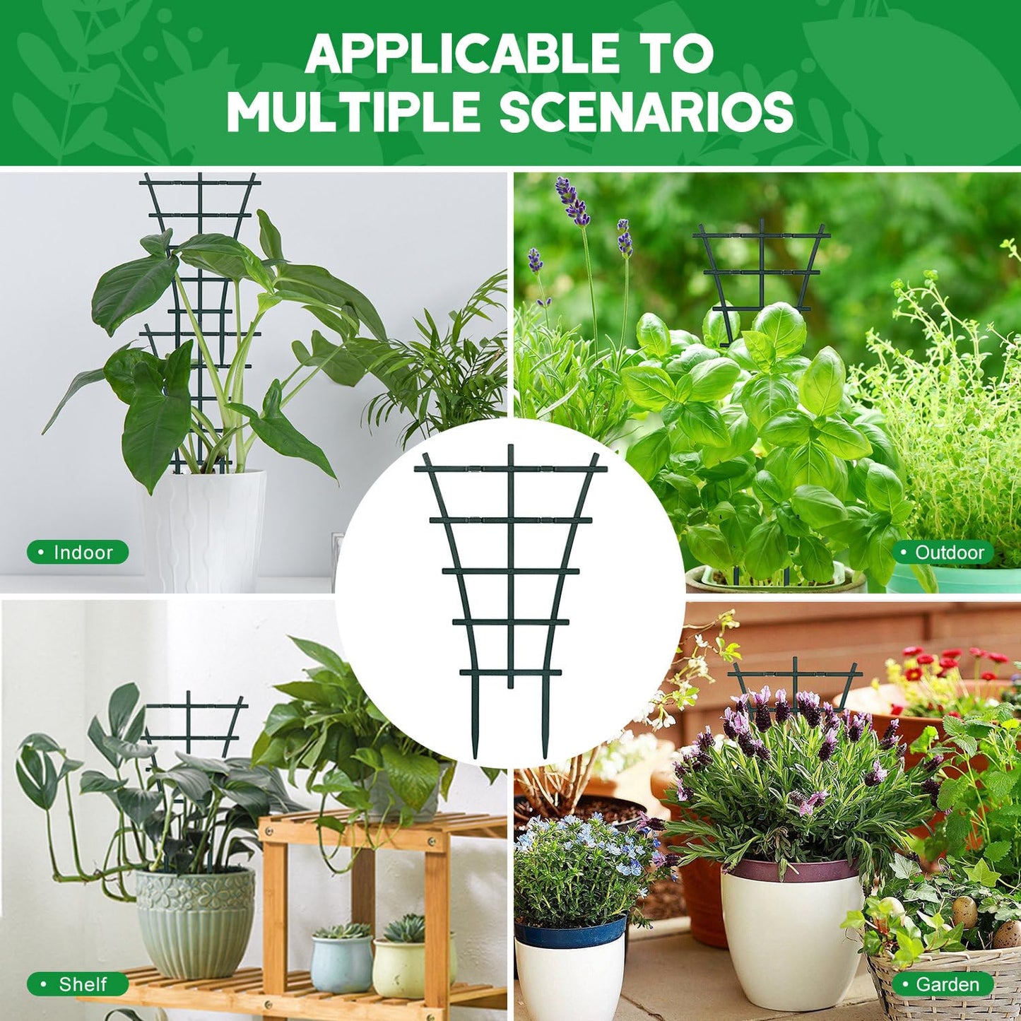 12 Pack Stackable Mini Climbing Plant Trellis for Indoor Potted Plants, Flower Pots Support, Peas, Hoya, Pothos