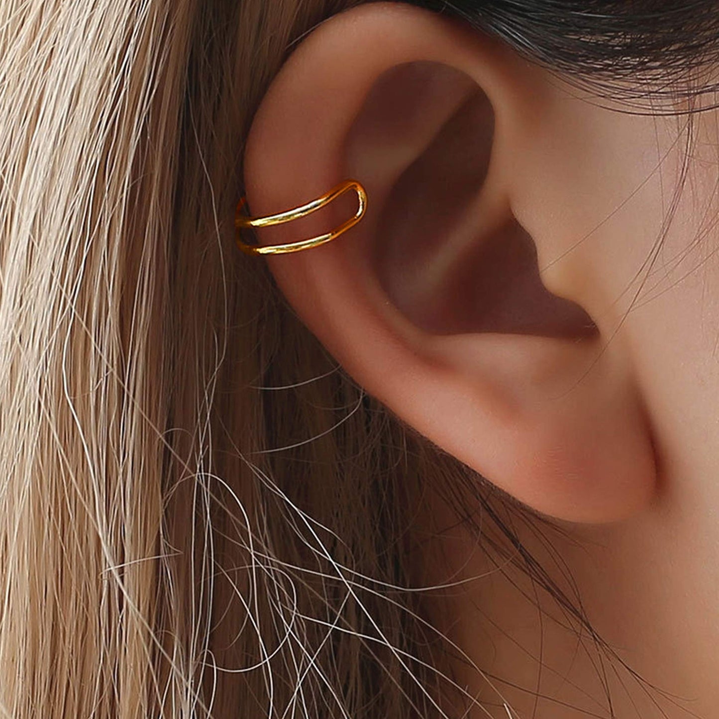 IRONBOX 9Pcs Ear Cuff Earrings for Women 14K Gold Ear Cuff Non Piercing Cartilage Clip Cuff Earrings Fake Earrings