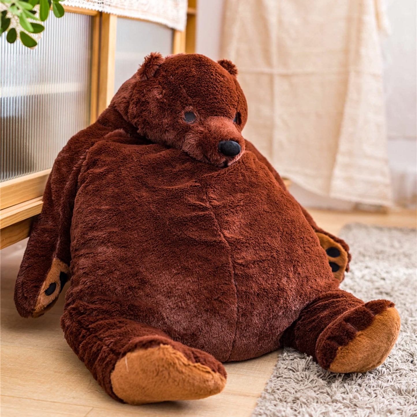 SNOWOLF Djungelskog Bear 31.5 inch Giant Simulation Bear Toy Stuffed Animal Plush Doll Huge Cuddly Brown Teddy Bear for Home Decoration Valentine's Birthday Gift, 80 cm