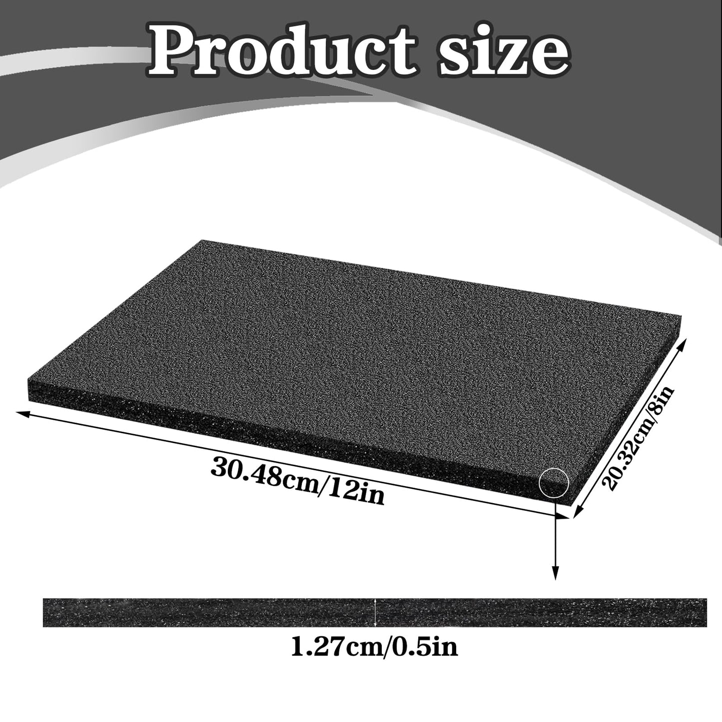 Lemecima 15 Pcs 12" x 8" x 0.5" Black Polyethylene Foam Packing Sheets for Craft, Shipping, Moving