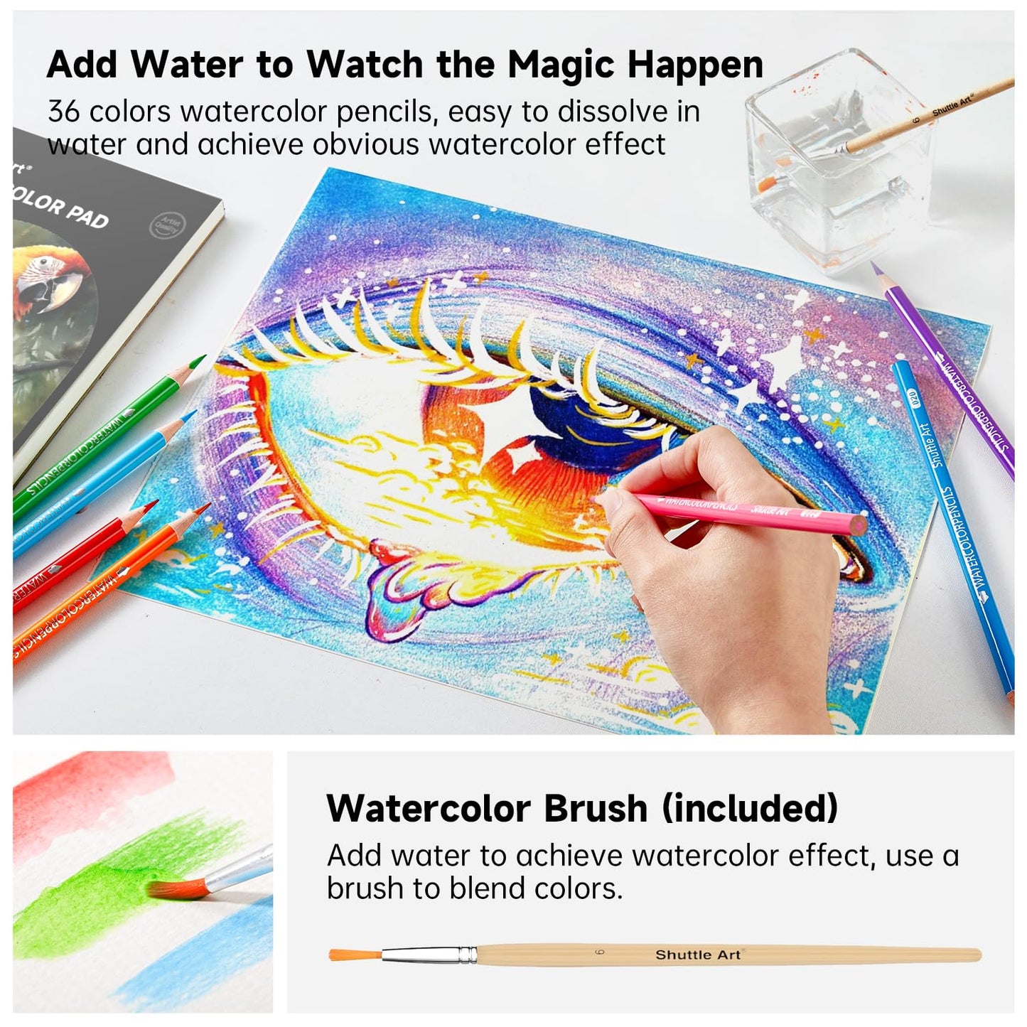 Shuttle Art Professional Drawing Kit, 123 Pieces of Drawing Pencils Set Includes Colouring Pencils, Watercolor, Charcoal, Graphite and Sketch, Ideal for Adults Children Artists