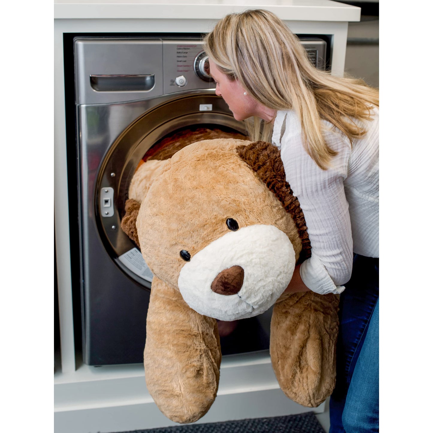 Animal Adventure®| Sqoosh2Poof™| Jumbo Plush Character Compressed Inside Small Box | 44" Dog