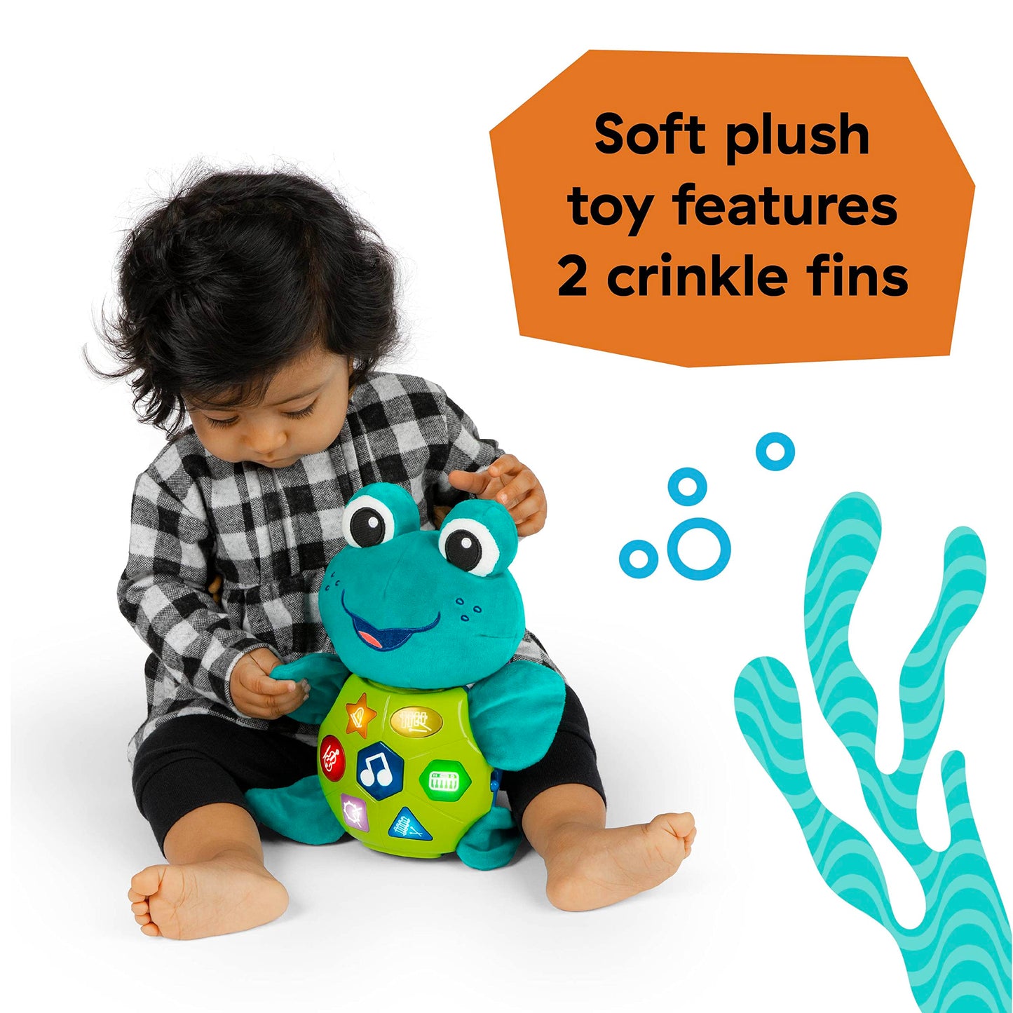 Baby Einstein Ocean Explorers Neptune’s Cuddly Plush Composer Musical Discovery Toy, Ages 6 Months and up