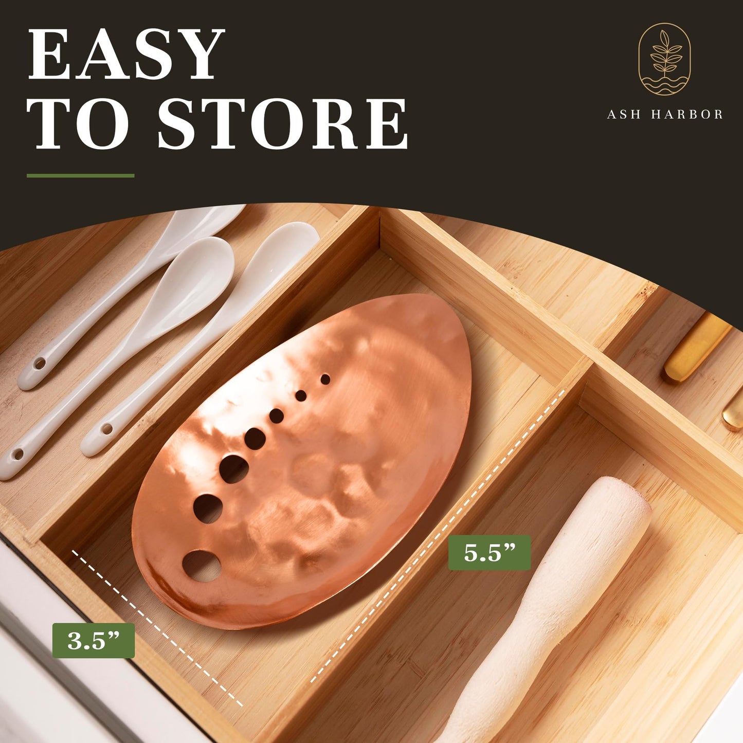 Handmade Copper Herb Stem Stripper Bowl – Herb Stripper Tool with 7 Hole Sizes – Shred & Catch Herbs & Greens - 5.5 x 3.5 In. Fun and Unique Kitchen Gadgets – Homesteading Essentials by Ash Harbor