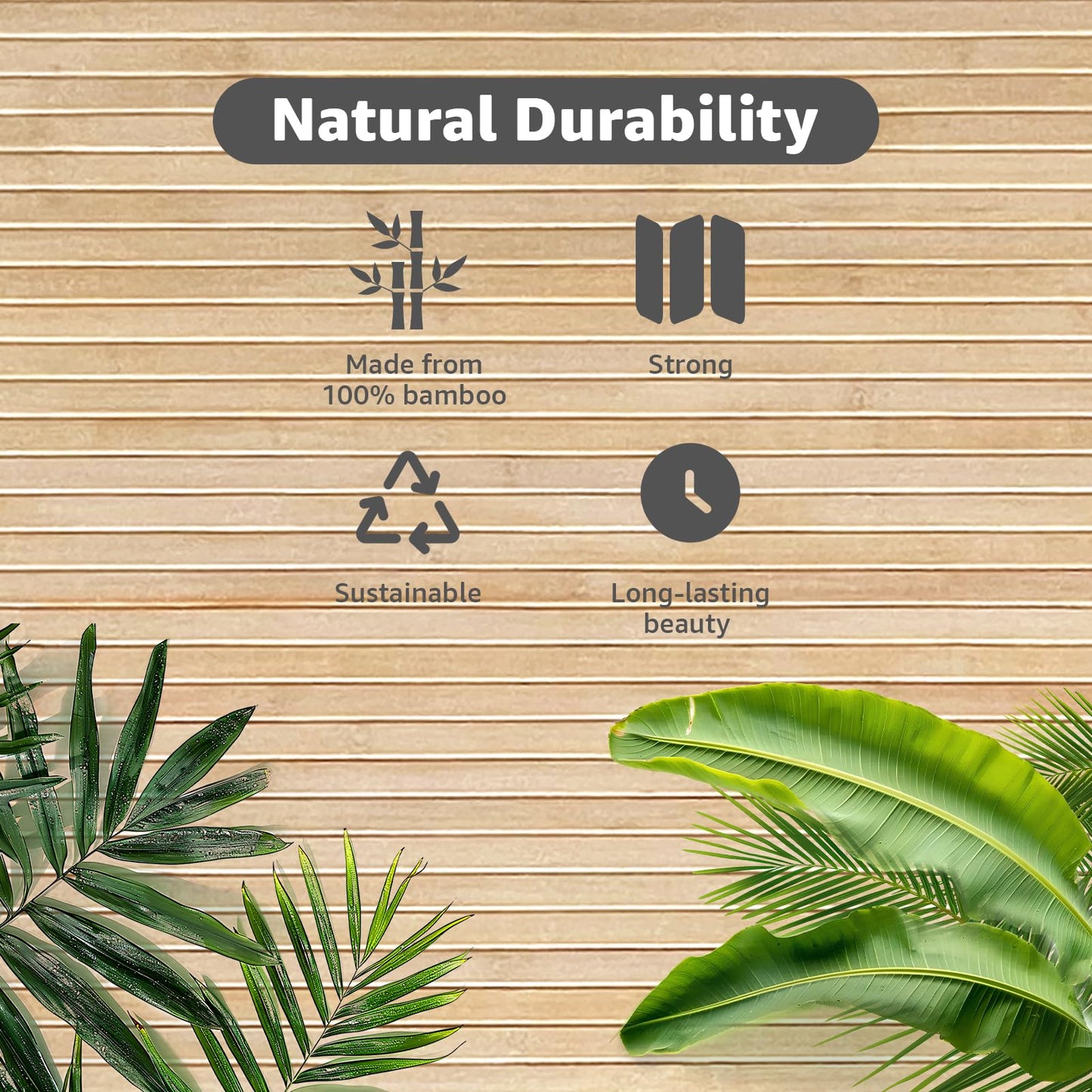 Art3d Natural Bamboo Wall Panel for Interior Wall Decor, Renewable Pole Wrap Wainscoting Paneling for Wall Ceiling Furniture Cabinet Office, 12 x 96 Inch - Carbonized, 1-Pack