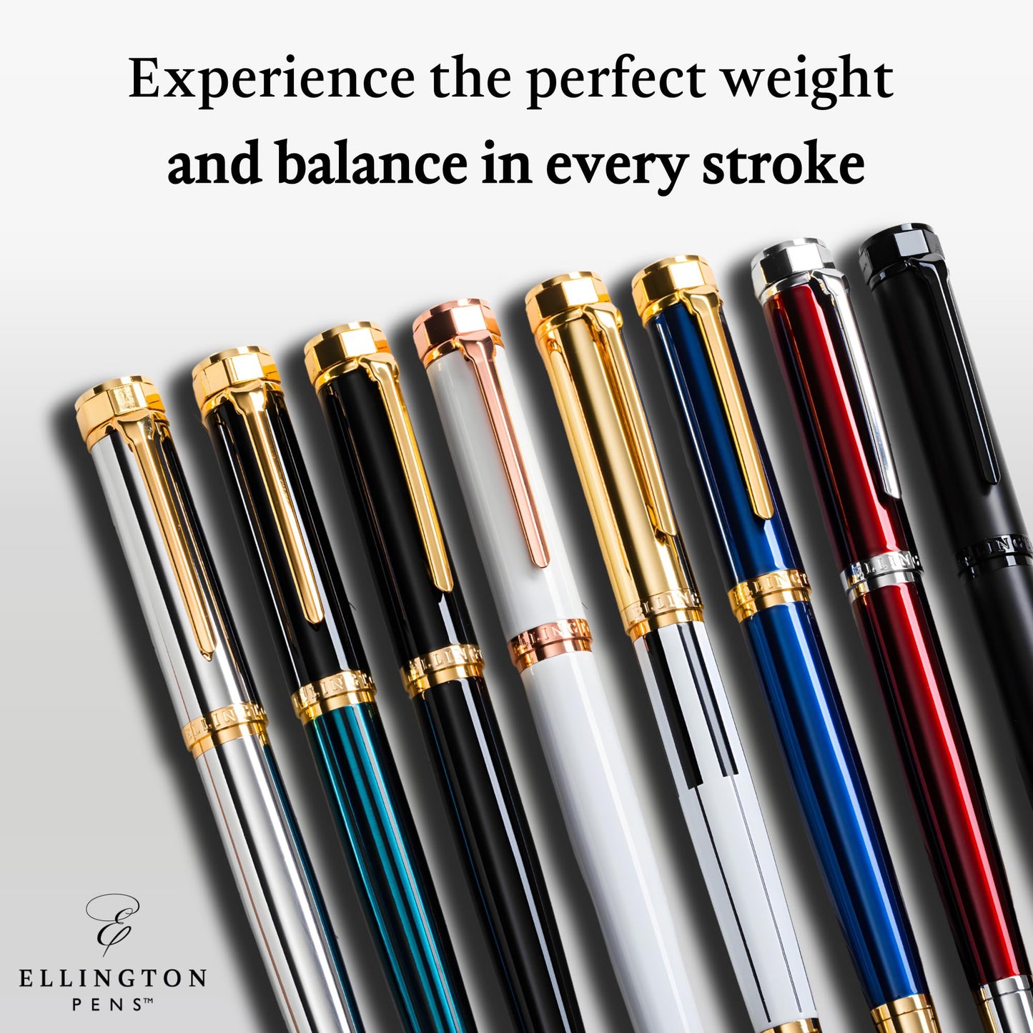 Ellington Pens Luxury Fountain Pen Set - Extra Fine Nib - Includes 3 Ink Cartridges, Refillable Ink Converter, Gift Box - Fountain Pens For Writing, Calligraphy, Journaling (The Presidential Oath)