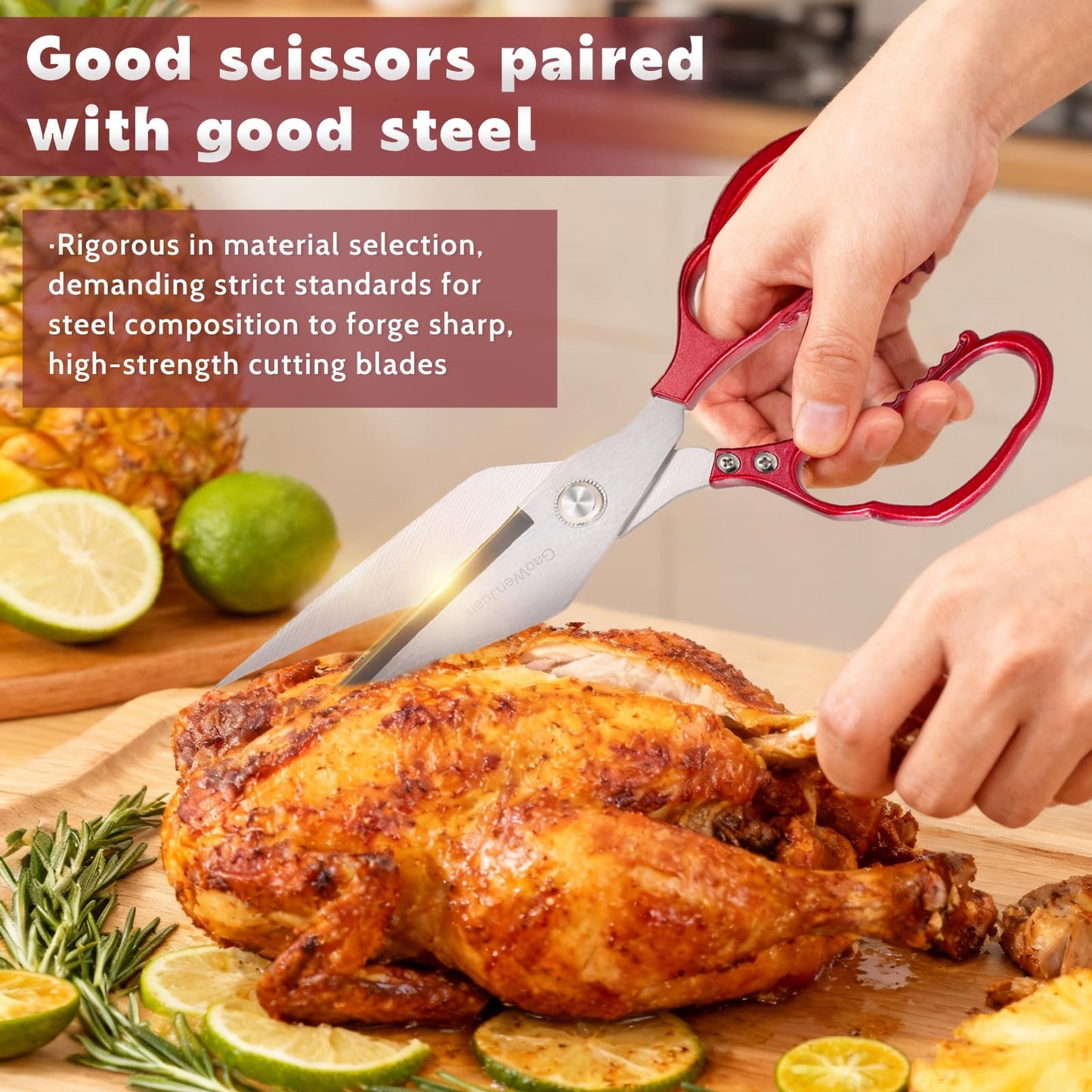 Kitchen Shears & kitchen scissors All Purpose | kitchen gadgets-Heavy Duty Stainless Steel Meat Poultry Food Scissors, Dishwasher Safe for Home and Kitchen Essentials, Utensils, Gadgets, Accessories