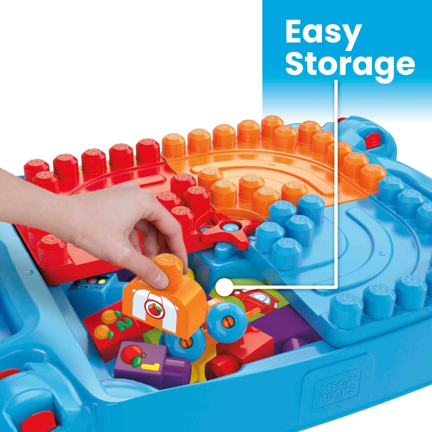 Mega Bloks First Builders Build 'n Learn Table with Big Building Blocks, Building Toys for Toddlers (30 Pieces)