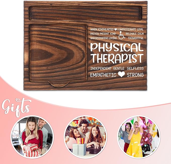 Physical Therapist Appreciation Gifts, Thank You Gift for Physical Therapist, PT Office Coworkers Staff Appreciation Gifts, Sticky Note Holder Wooden Notepad & Pen Holder 6.5" x 4.7" - FTA269