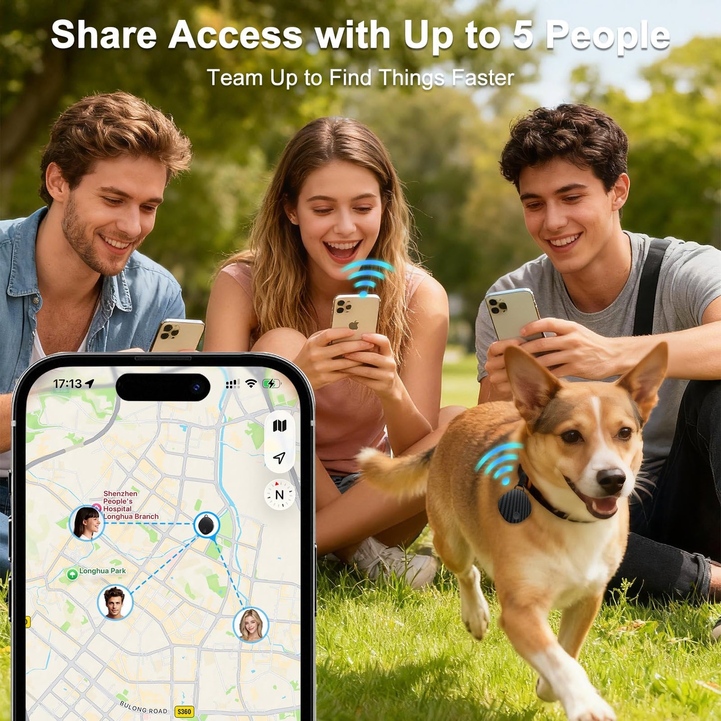 Air Tracker Tags 4 Pack, Bluetooth Item Finder Compatible with Apple Find My (iOS Only), Key Finder & Luggage Tracker with Left Behind Alerts, Lost Mode & Replaceable Battery