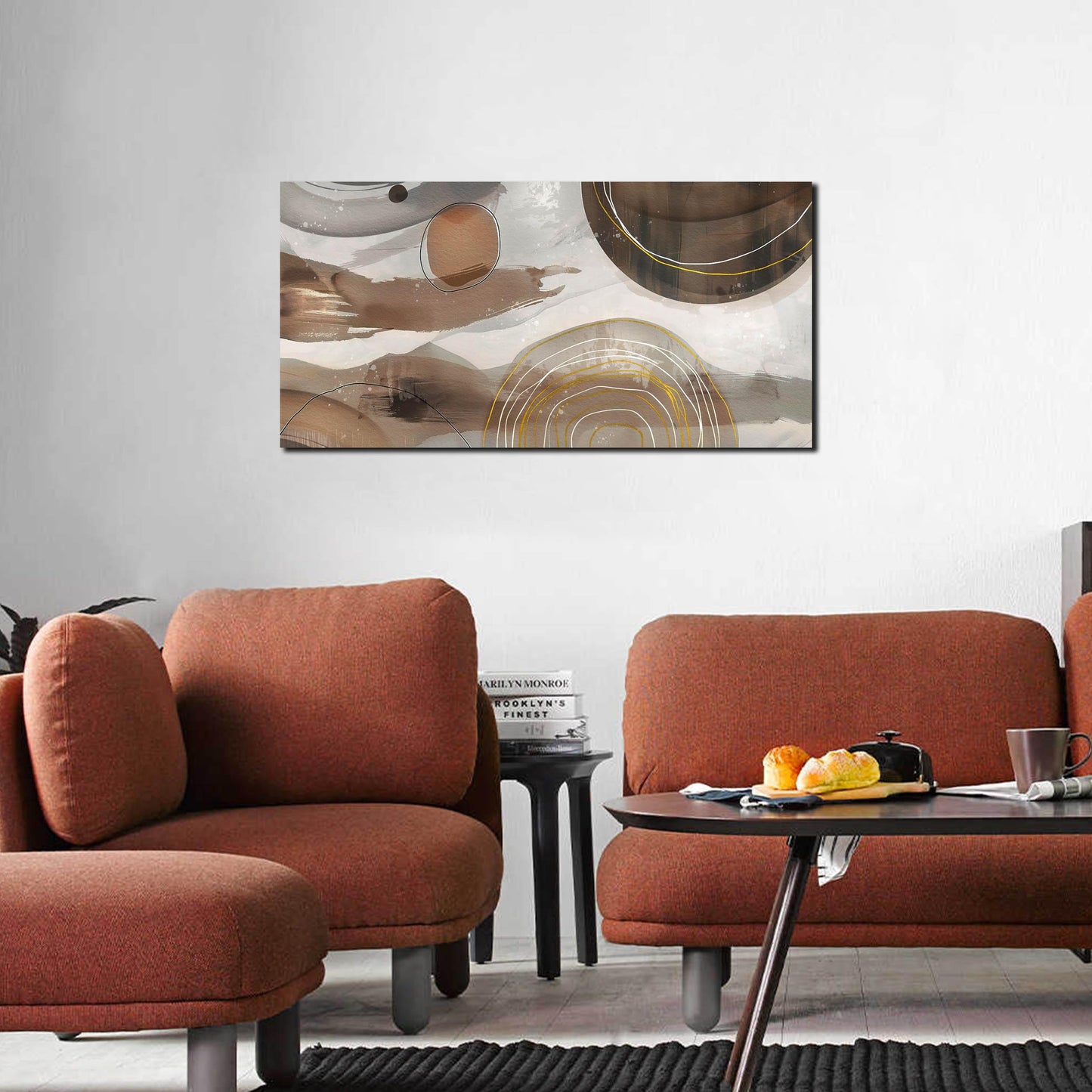 Prepeyssee Grey and Brown Boho Abstract Canvas Wall Art for Living Room Bedroom Home Office Large Abstract Prints Modern Wall Decor Size 20x40