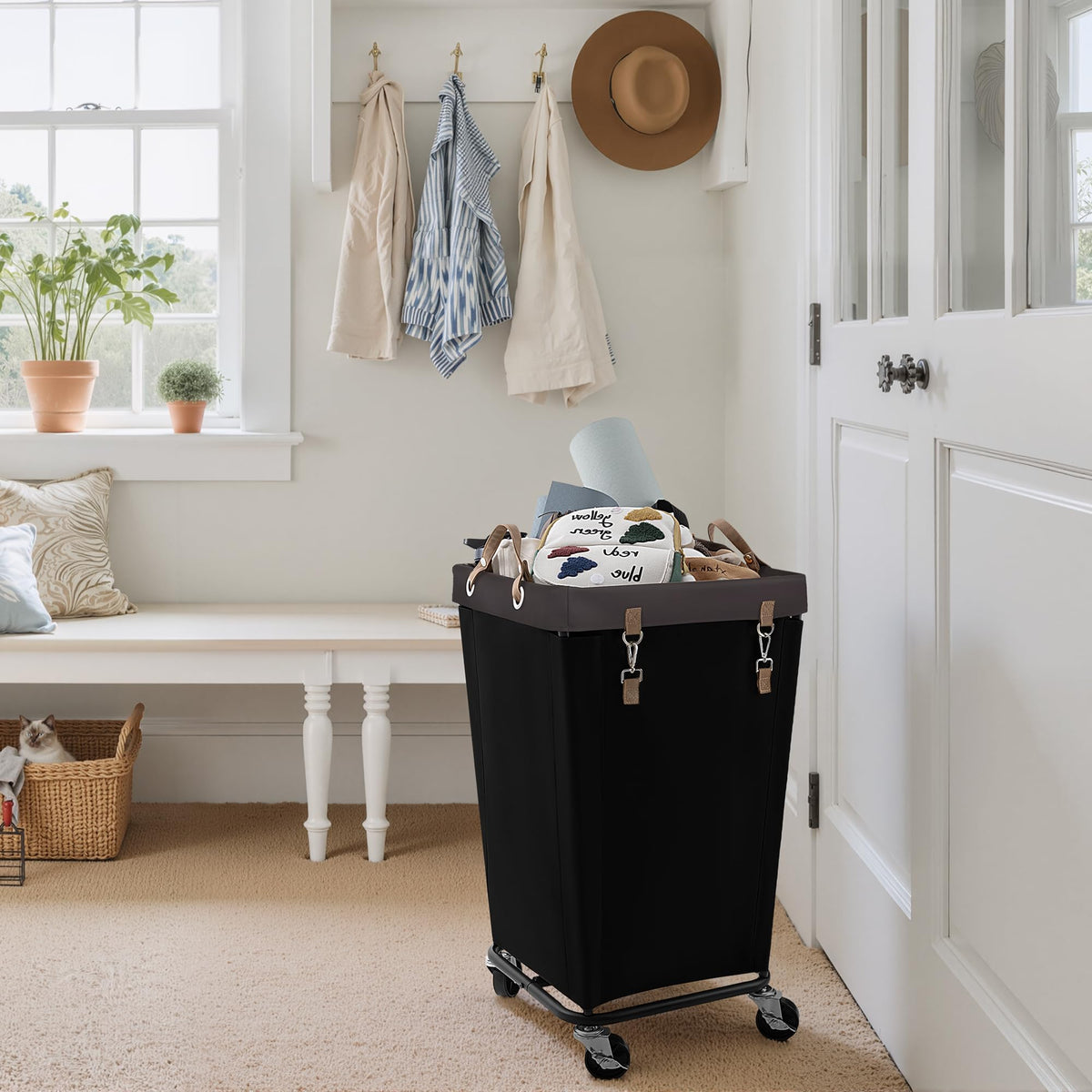 110L Laundry Basket with Wheels