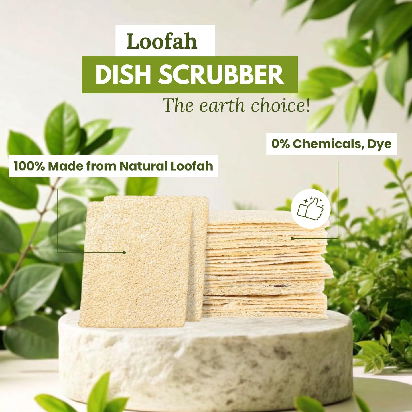 Miw Piw Natural Loofah Dish Sponge (Pack 30) Multipurpose Dish Sponges - 100% Biodegradable Compostable Dishwashing Scouring Pad Zero Waste (2.75" x 2.75" Each)