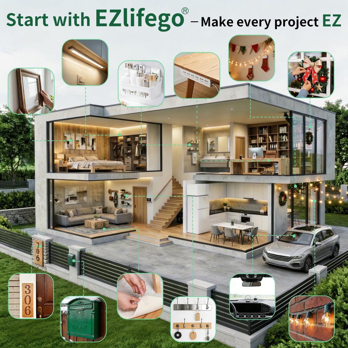 EZlifego Double Sided Tape Heavy Duty, Nano Double Sided Adhesive Tape, Clear Mounting Tape Picture Hanging Adhesive Strips (9.85FT)