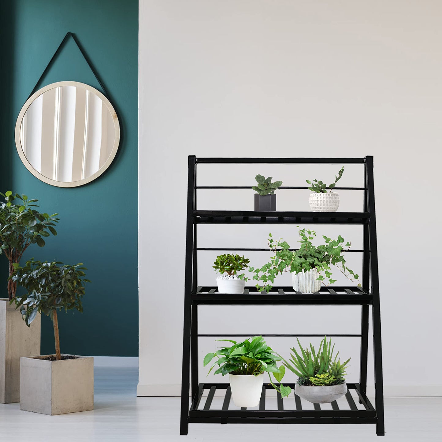 Gardzen Heavy Duty 3 Tier Metal Plant Stand, Flower Display Rack, Planter Shelf Holder Storage for Indoor Outdoor Use Clearance