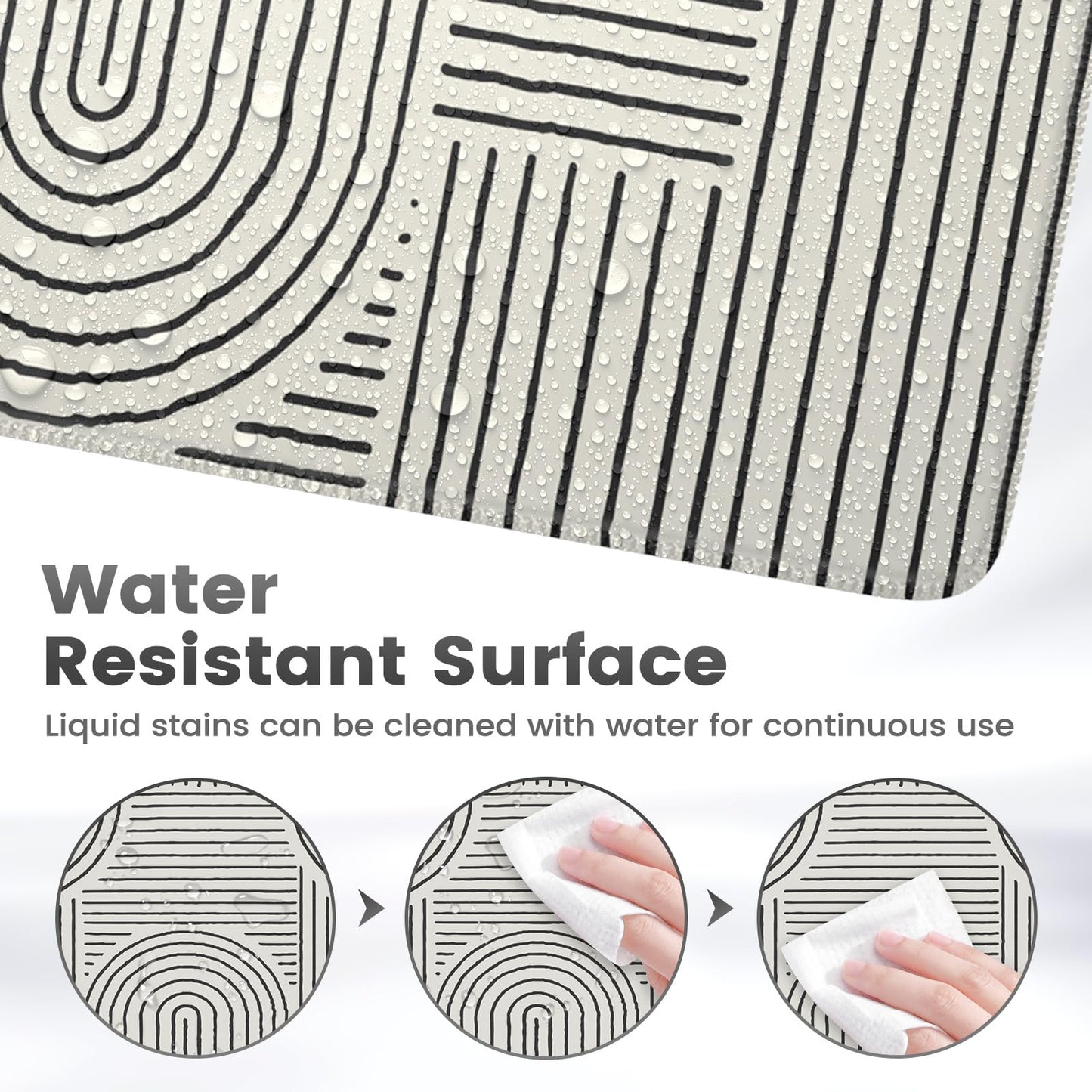 iCasso White Desk Matt for Desktop, Cute Desk Pad Mat, Large Mouse Pad, Anti-Slip Big Mousepad with Stitched Edges, Keyboard Pad for Computer(White)