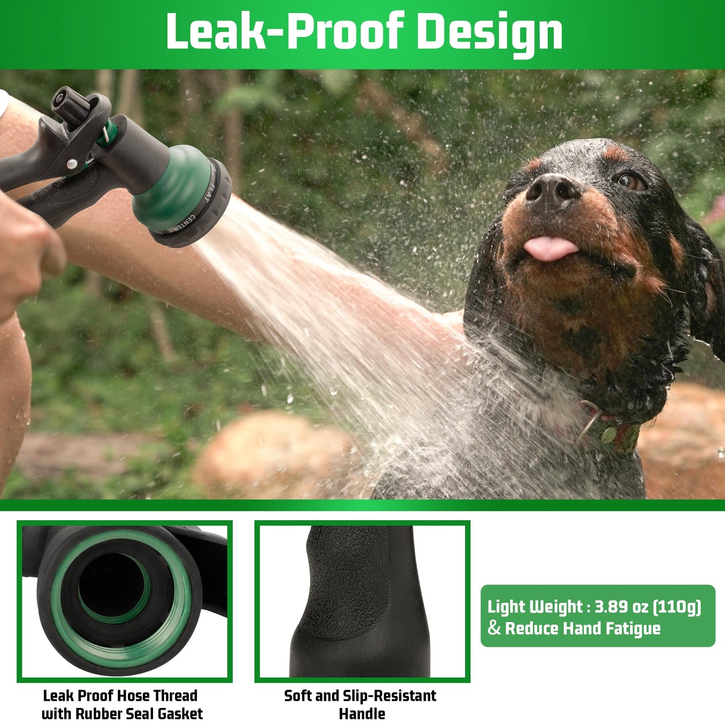 NEXCOVER Hose Nozzle 4PK, Garden Hose Nozzle with 7 Adjustable Watering Patterns, ABS Hose Nozzle Sprayer, Non-Slip Water Spray Nozzle for Watering Plants & Lawns, Cleaning, Washing Pets & Cars