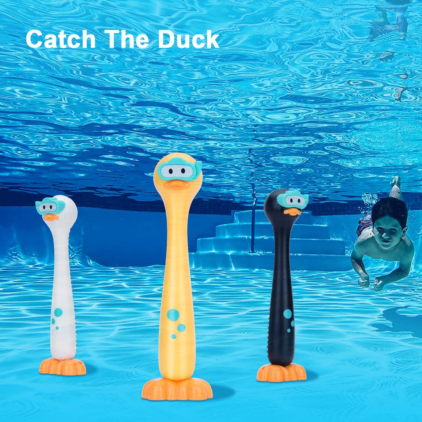 DOADW Summer Pool Toys Underwater Diving Games Dive Sticks Duck 3-Pack