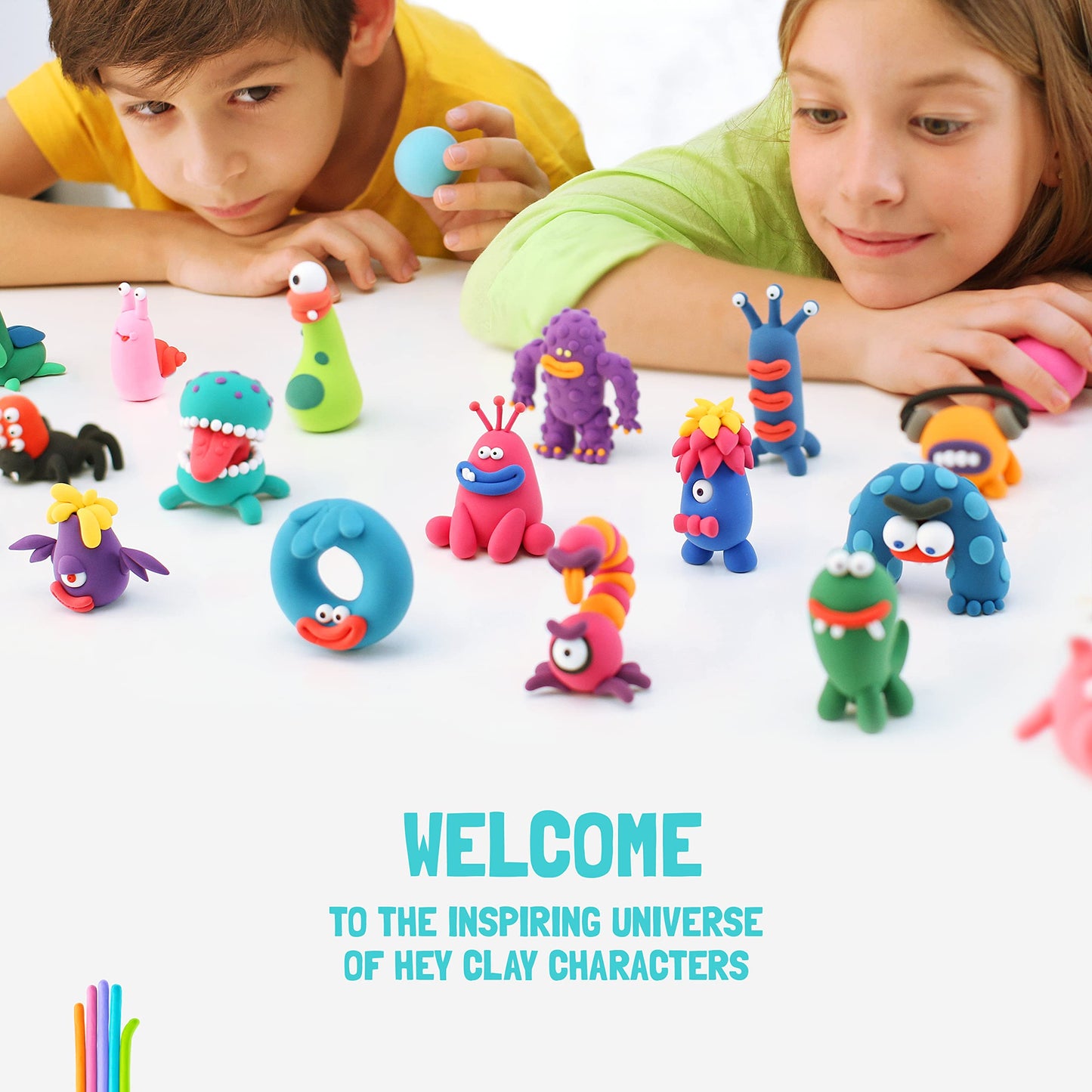 HEY CLAY Colorful Modeling Air Dry Clay for Kids 6 cans with Fun Interactive Instructions App - Kids Activities Age 3+ (Farm Birds: Duck, Goose, Hen)