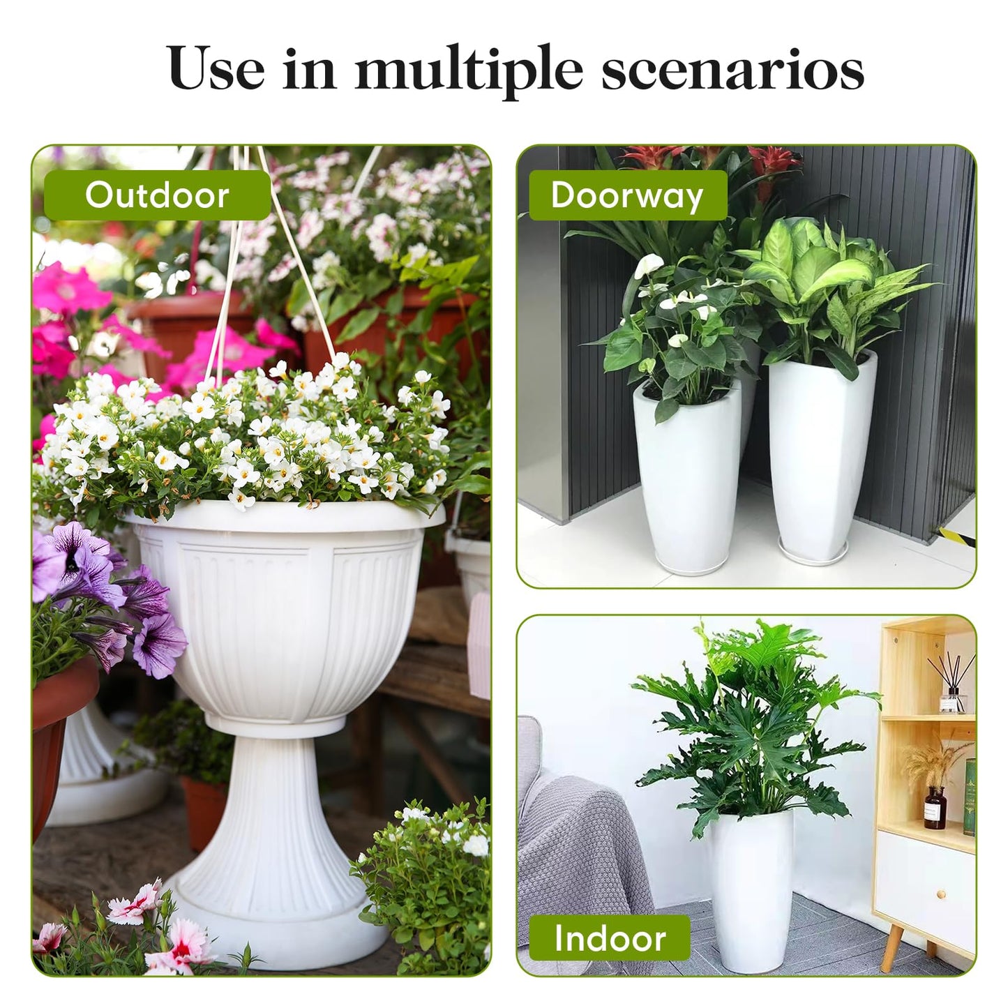 AZEAM Adjustable Plant Risers for Inside Pots, 2 PCS Planter Inserts Fillers 13"- 24" Raise for Large Flower Pots, Height Planter Lifter Stand with 4"-12" Top Support for Outdoor Indoor Plants