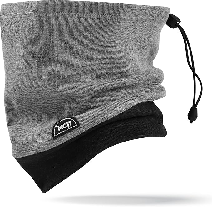 MCTi Neck Gaiter Warmer Winter Fleece Scarves Beanie Hat for Skiing Cycling Elastic Closure
