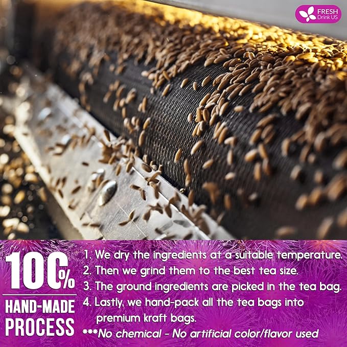 FreshDrinkUS, Premium 205 Milk Thistle Tea Bags, 100% Natural & Pure from Milk Thistle Seeds. Milk Thistle Seed Herbal Tea. Made with Natural Material Tea Bags. No Sugar, No Caffeine, No Gluten, Vegan.