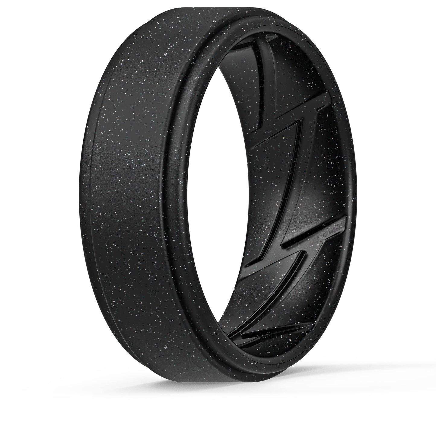 ThunderFit Silicone Wedding Rings for Men Breathable Airflow Inner Grooves, Step Edge Sleek Design Rubber Engagement Bands 8mm Wide 2mm Thick, Variety Multipack 1-7
