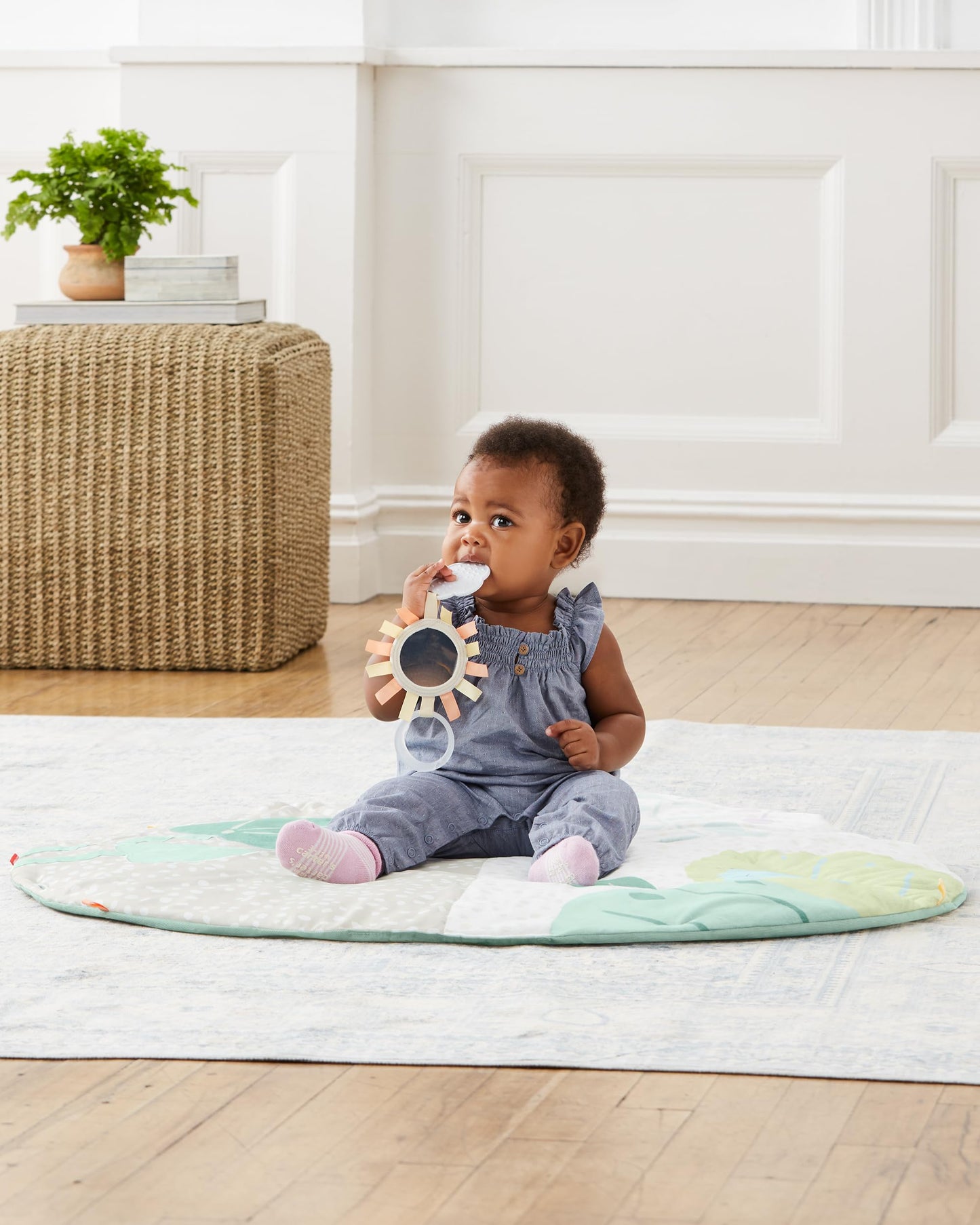 Skip Hop Tummy Time Mat, 3-in-1 Activity Baby Play Gym, Age 0-2y, Garden Oasis, Green Multi